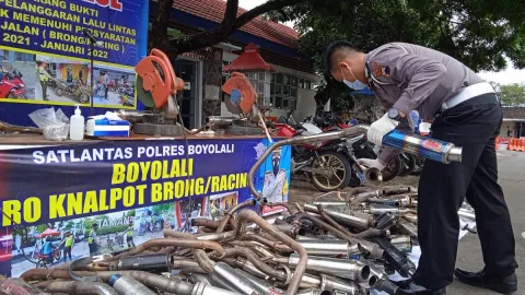 Polres Boyolali Sita 300 Knalpot Brong, Pengguna Mayoritas Remaja - GenPI.co JATENG