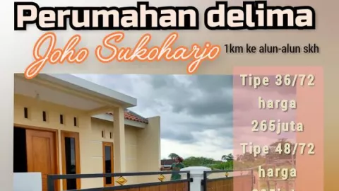 Rumah Dijual di Sukoharjo! Harga Murah Mulai Rp 200 Jutaan - GenPI.co JATENG