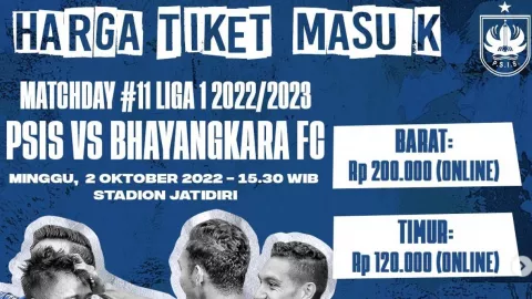 Ini Harga Tiket PSIS Semarang vs Bhayangkara FC, Paling Murah Rp 75.000 - GenPI.co JATENG