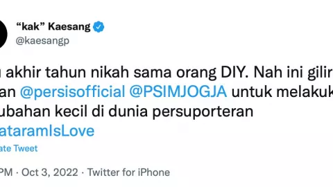 Segera Nikahi Wong Jogja, Kaesang Minta Suporter Akhiri Rivalitas Derbi Mataram - GenPI.co JATENG