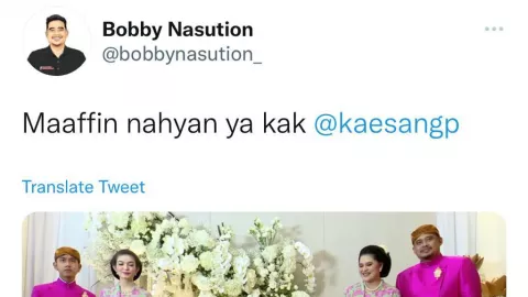 Al Nahyan Santai Pakai Singlet Saat Nikahan Kaesang, Bobby Nasution Minta Maaf - GenPI.co JATENG