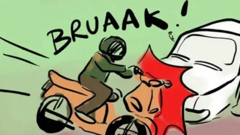 Astaga! Mobil Dinas Pelat Merah Tabrak Sepeda Motor di Klaten - GenPI.co JATENG