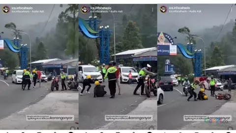 Viral! Pengendara Motor Hindari Razia Polisi di Tawangmangu, Berujung Jatuh dan Diinjak - GenPI.co JATENG