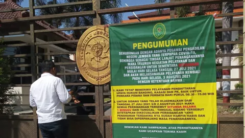 PN Jember Tutup Satu Minggu, 7 Pegawai Terpapar Covid-19 - GenPI.co JATIM