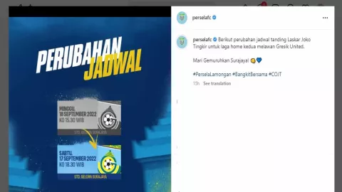Jadwal Pertandingan Persela Lamongan vs Gresik United Berubah - GenPI.co JATIM