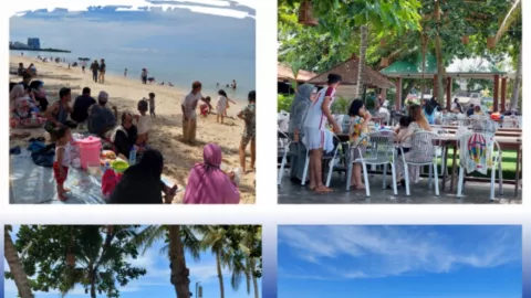 Pantai Kemala Dipadati Pengunjung, Polisi Ingatkan Arus Kencang - GenPI.co KALTIM