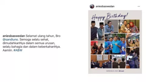 Lewat Pesan Nostalgia, Anies Baswedan Ucap HBD Pada Sandi Uno - GenPI.co