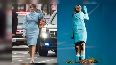 Patung Melania Trump di Slovenia Wujudnya Mengerikan - GenPI.co