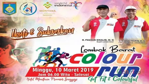 Lari Sambil Pesiar, Lombok Barat Gelar Colour Run - GenPI.co