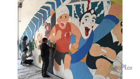 Sambut HUT Jakarta, Terowongan Kendal Meriah Dihiasi Seni Mural - GenPI.co