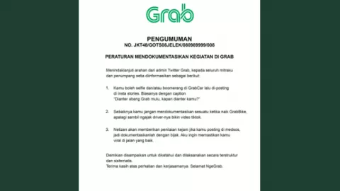 Ikut Garuda Indonesia, Grab Juga Bikin Surat Edaran, Isinya Kocak - GenPI.co