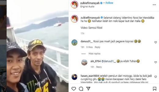 Viral Video Mirip Valentino Rossi Naik Kapal ke Mandalika - GenPI.co NTB