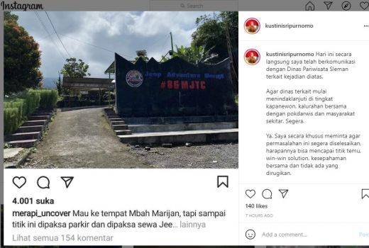 Dipaksa Sewa Jeep di Wisata Merapi, Bupati Sleman Turun Tangan - GenPI.co
