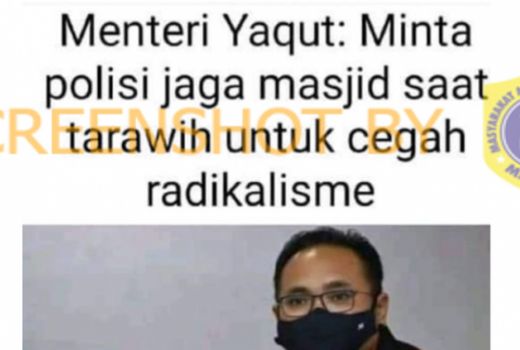 Yaqut Cholil Qoumas Minta Polisi Jaga Masjid saat Tarawih, Salah - GenPI.co