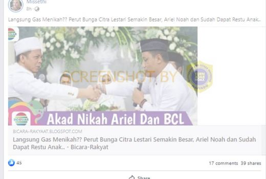 BCL Dinikahi Ariel Noah Karena Hamil, Hoaksnya Parah - GenPI.co