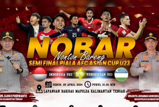Timnas Indonesia U-23 Tampil di Semifinal, Polda Kalteng Siapkan Nobar - GenPI.co
