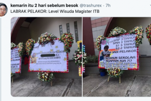 Saat Pelakor Wisuda, Begini Papan Karangan Bunga Ucapan Untuknya - GenPI.co