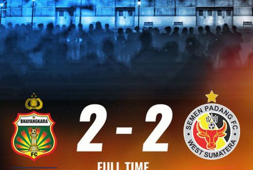 3 Menit yang Dramatis, Bhayangkara FC vs Semen Padang Imbang - GenPI.co