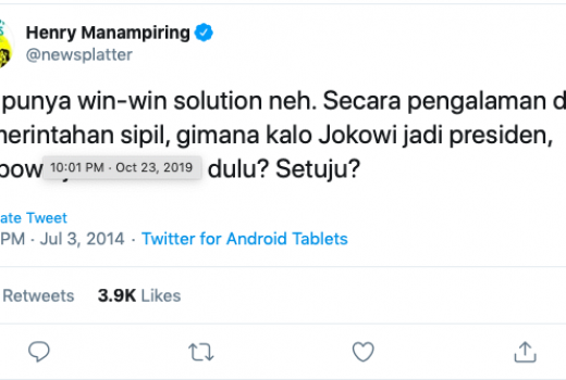 Wuiih, 2014 Lalu Netizen ini Ramal Prabowo Jadi Menhan Jokowi - GenPI.co