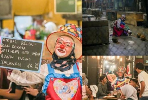 Wanita Malaysia Rela Jadi Badut Demi Kasih Makan Kucing Jalanan - GenPI.co