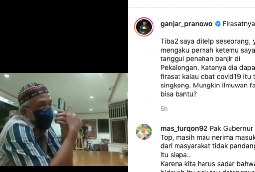 Orang Asing Telepon Gubernur Ganjar, Mengaku Tahu Obat COVID-19 - GenPI.co