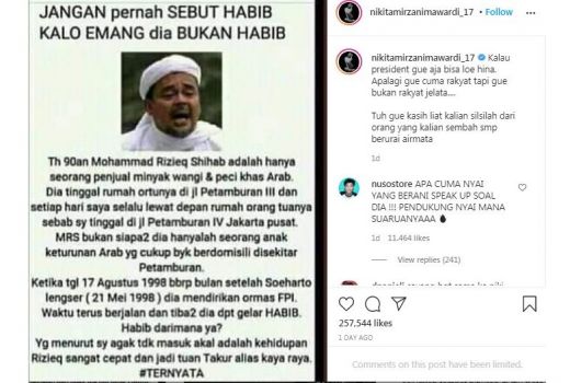 Ngeri! Nikita Mirzani Bongkar Masa lalu Habib Rizieq, Ternyata... - GenPI.co