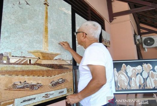 Keren Nih, Lukisan Monas dari Cangkang Telur - GenPI.co