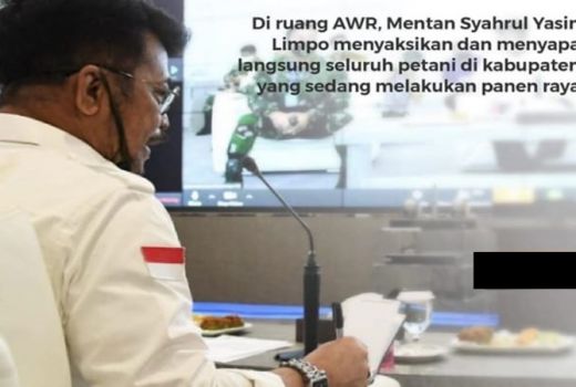 Mentan Syahrul Yasin Limpo Pantau 332 Titik Panen Padi via Video - GenPI.co