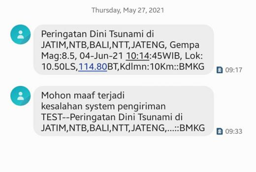 SMS Blast Gempa Berpotensi Tsunami 4 Juni, BMKG Beri Penjelasan - GenPI.co