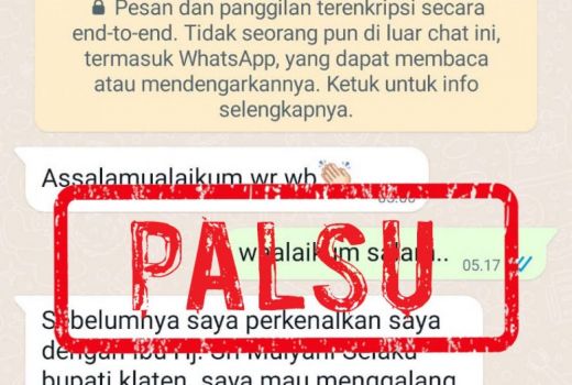 Akun WA Bupati Klaten Dipalsukan, Minta Penggalangan Donasi - GenPI.co JATENG