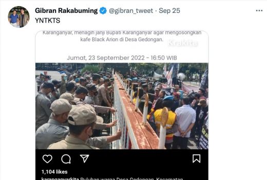 Diminta Klarifikasi Warga Geruduk Kantor Bupati Karanganyar, Gibran: YNTKTS, Kenapa Tanya Saya? - GenPI.co JATENG