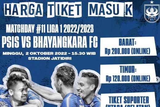 Ini Harga Tiket PSIS Semarang vs Bhayangkara FC, Paling Murah Rp 75.000 - GenPI.co JATENG