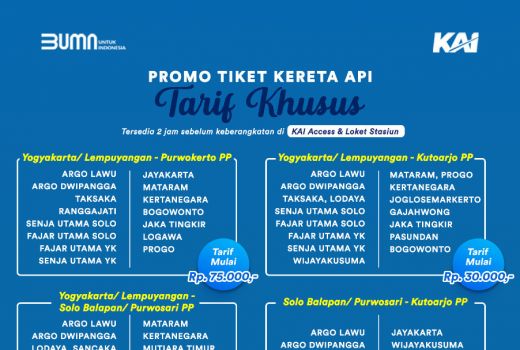 Asyik! KAI Tawarkan Tarif Khusus KA Jarak Jauh, Mulai Rp 30.000 - GenPI.co JATENG