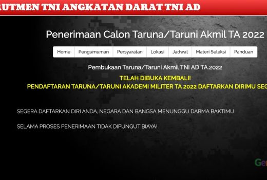 Cek Syarat dan Materi Seleksi Pendaftaran Akmil TNI AD 2022 - GenPI.co JATENG