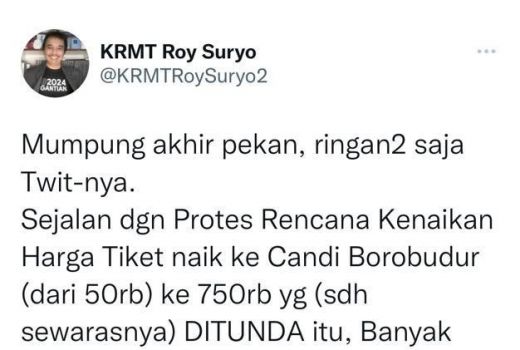 Dituduh Lecehkan Jokowi dan Candi Borobudur, Ini Kata Roy Suryo - GenPI.co JATENG