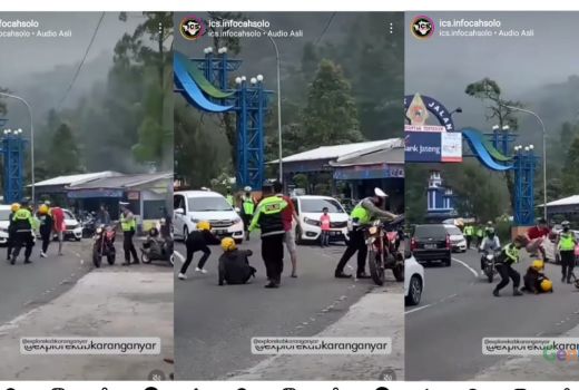 Viral! Pengendara Motor Hindari Razia Polisi di Tawangmangu, Berujung Jatuh dan Diinjak - GenPI.co JATENG