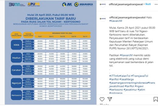 Tarif Tol Ngawi-Kertosono Naik Besok - GenPI.co JATIM