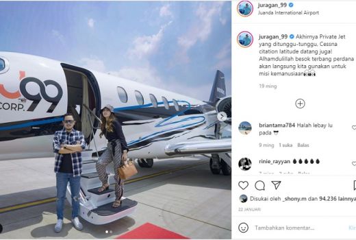 Segini Harga Sekali Terbang Pesawat Jet Crazy RIch Malang - GenPI.co JATIM