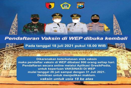 Pemkab Gresik Kembali Buka Vaksin, ini Alurnya - GenPI.co JATIM