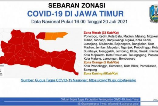 Covid-19 Belum Juga Melandai, Jawa Timur Merah Merona - GenPI.co JATIM