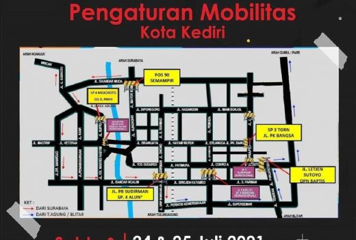 Daftar dan Jadwal Penutupan Jalan Kota Kediri 24 dan 25 Juli 2021 - GenPI.co JATIM