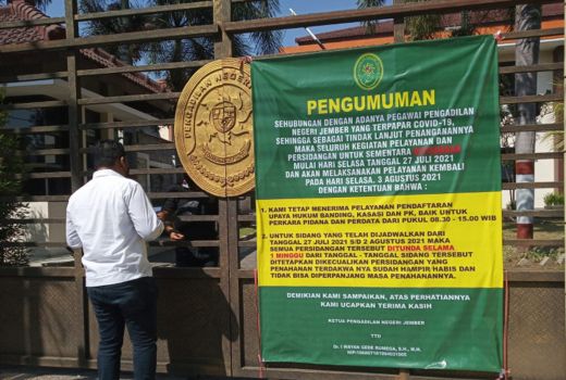 PN Jember Tutup Satu Minggu, 7 Pegawai Terpapar Covid-19 - GenPI.co JATIM