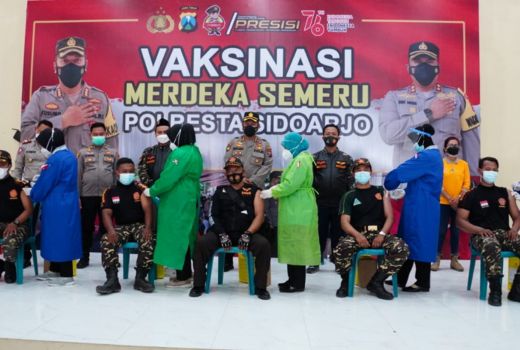 Polres Sidoarjo Gelar Vaksin, Sasar Ratusan Banser - GenPI.co JATIM