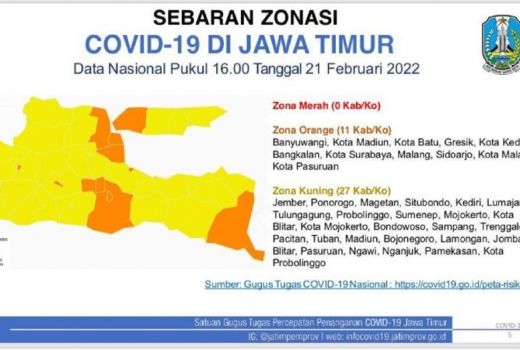 Baru! 11 Daerah di Jatim Zona Oranye, ini Daftarnya - GenPI.co JATIM