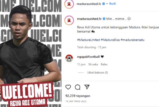 Statistik Reva Adi Utama, Pemain Baru Madura United - GenPI.co JATIM