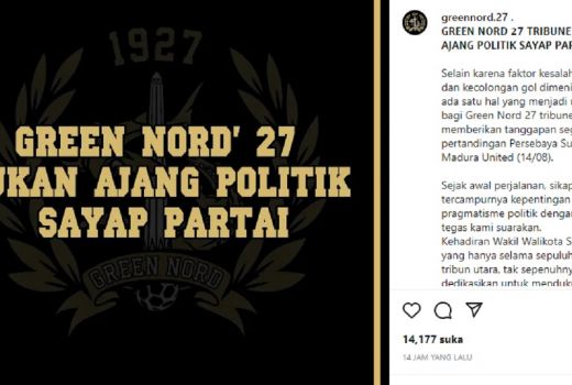 Bonek Green Nord 27 Sindir Wawali Kota Surabaya, Menohok! - GenPI.co JATIM