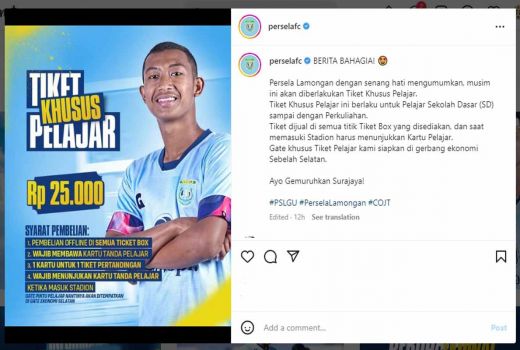 Persela Lamongan Jual Tiket Khusus Pelajar, Simak Cara Belinya - GenPI.co JATIM