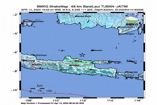 Gempa Bumi Magnitudo 6,6 Guncang Tuban Hari Ini, Jumat 14 April 2023 - GenPI.co JATIM