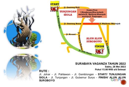 Dishub Rekayasa Lalu Lintas Surabaya Vaganza, Awas Kena Macet - GenPI.co JATIM