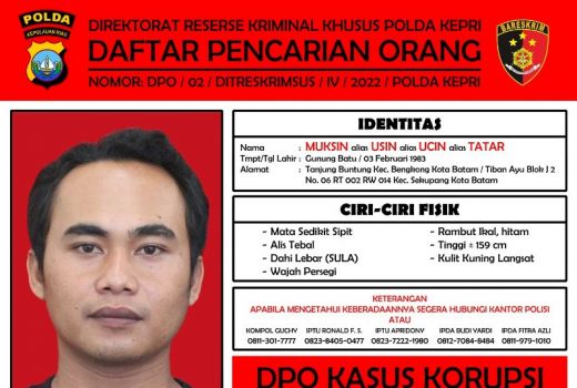Muksin Saksi Kunci Korupsi Dispora Statusnya Resmi Masuk DPO - GenPI.co KEPRI